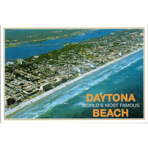 Postcard Daytona Beach Florida A-1 along Halifax River background 1992 vintage - Picture 1 of 2